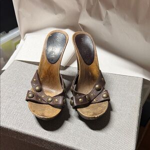 Charles David Brown Studded Heels